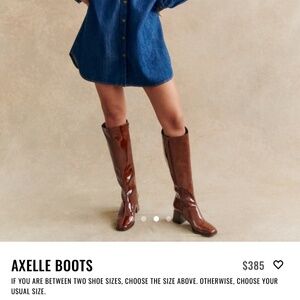 Sezane Axelle Boots Patent Mahogany - Size 9